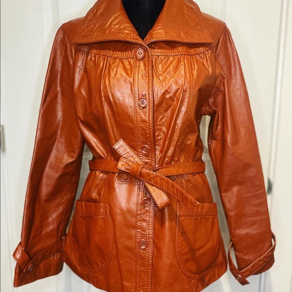 Vintage Jackets & Blazers - 70s Vintage Leathercraft Process of 🇺🇸 Brown leather Rad Jacket